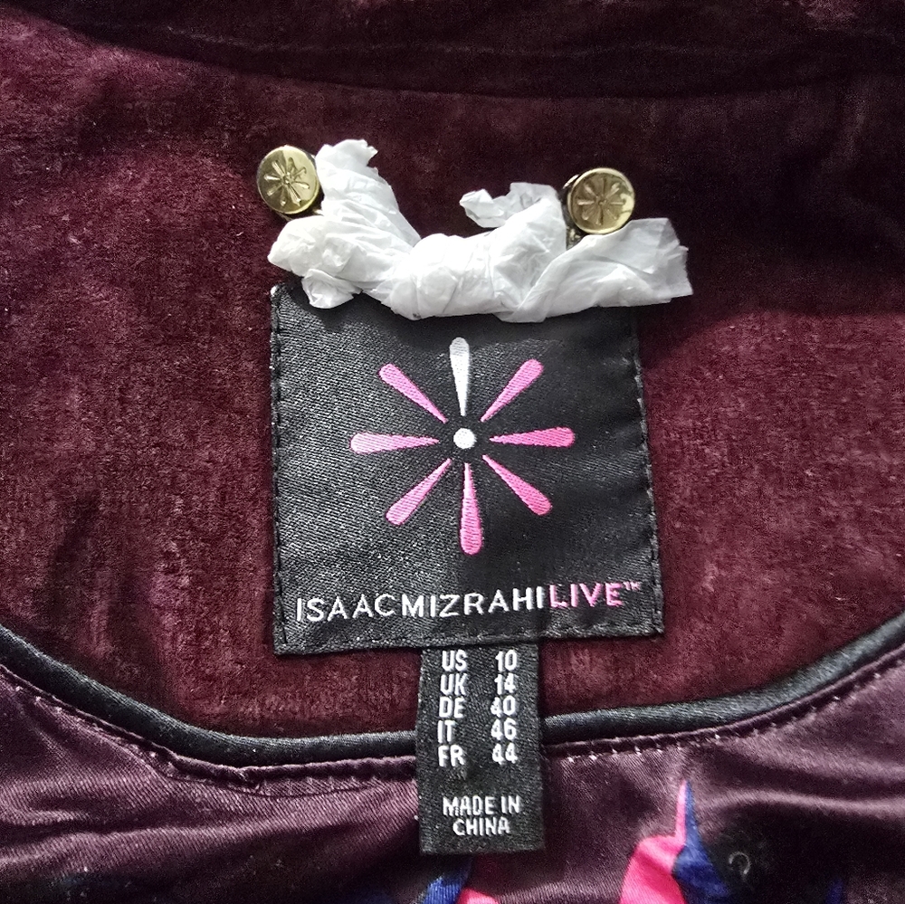 Isaac Mizrahi Live Suede Leather Moto Burgundy Wine Asymmetrical Zip Jacket US10 - Picture 2 of 10